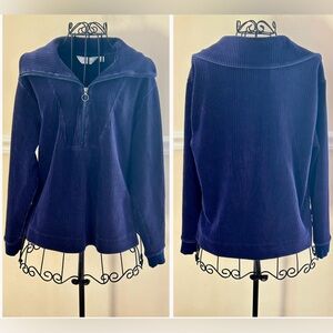 Encore Idina Menzel Women’s Half Zip Pullover Top Navy Blue